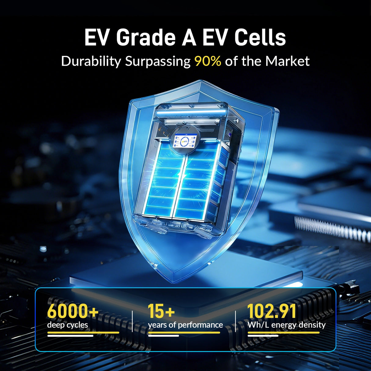 WattCycle 5.12kWh 48V 100Ah Wall-Mount LiFePO4 Battery – Bluetooth, UL 1973, Active Balancing & RS485/CAN Communication
