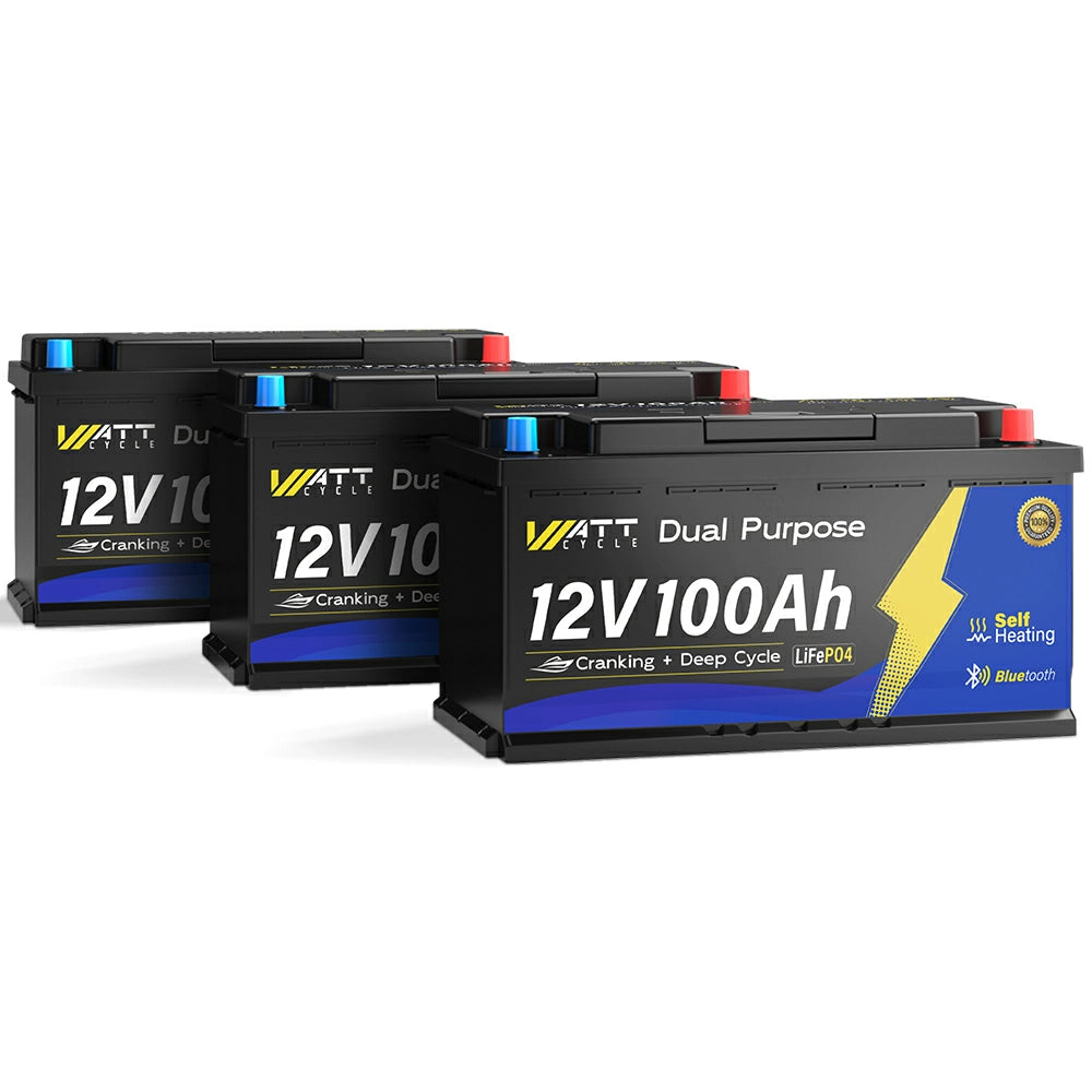 12V 100Ah 1200CCA Dual Purpose Marine Cranking Battery with Bluetooth and Self-heating