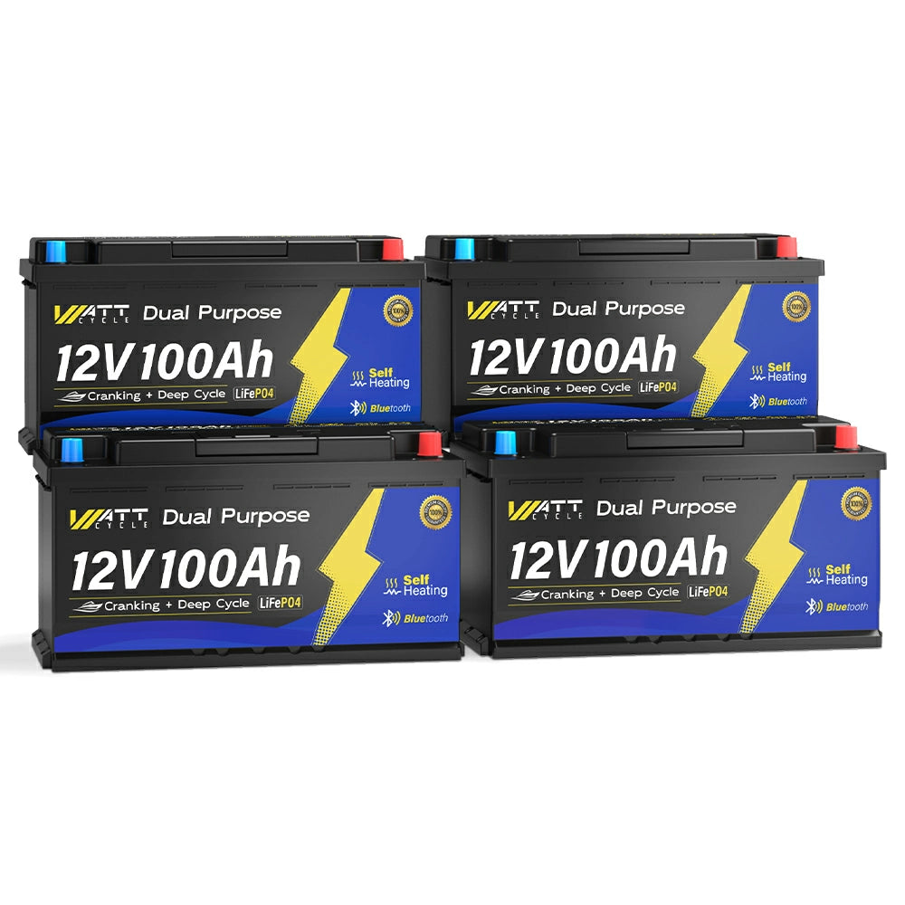 【🎃Halloween Treat 】12V 100Ah 1200CCA Marine Cranking Battery with Bluetooth and Self-heating