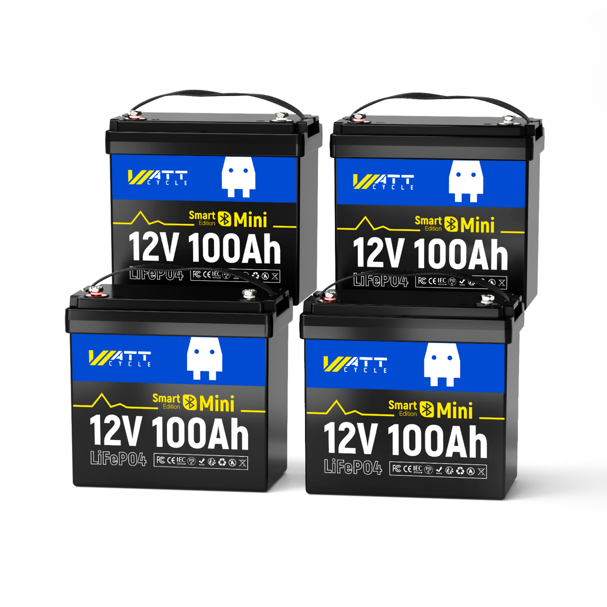 Wattcycle 12V 100Ah Mini Bluetooth LiFePO4 Battery Group 22NF Lightweight Compact Power