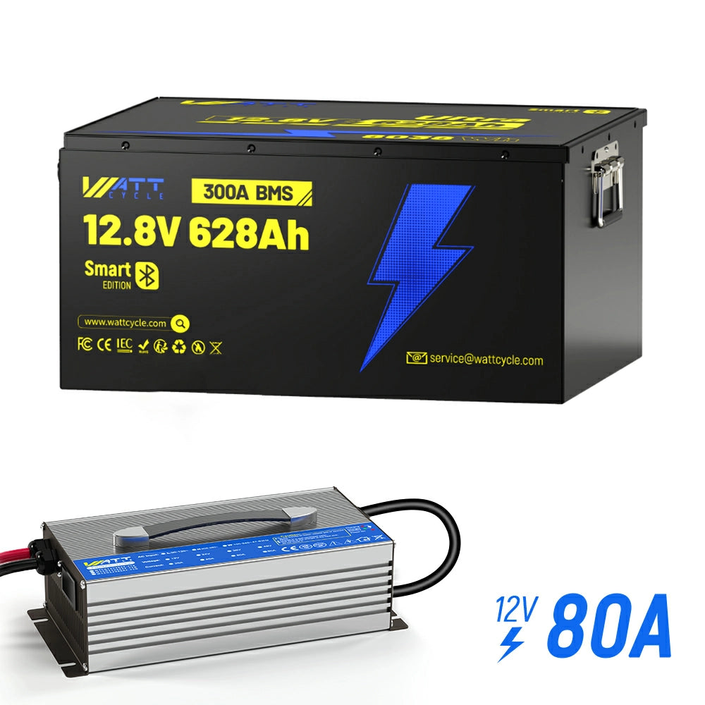Wattcycle 12V 628Ah Ultra Bluetooth LiFePO4 Deep Cycle Battery with 300A BMS