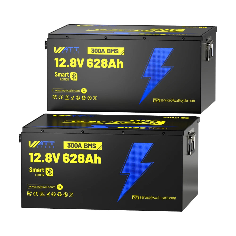 ⚡️Doorbuster: $999.99⚡️Wattcycle 12V 628Ah Ultra Bluetooth LiFePO4 Deep Cycle Battery with 300A BMS