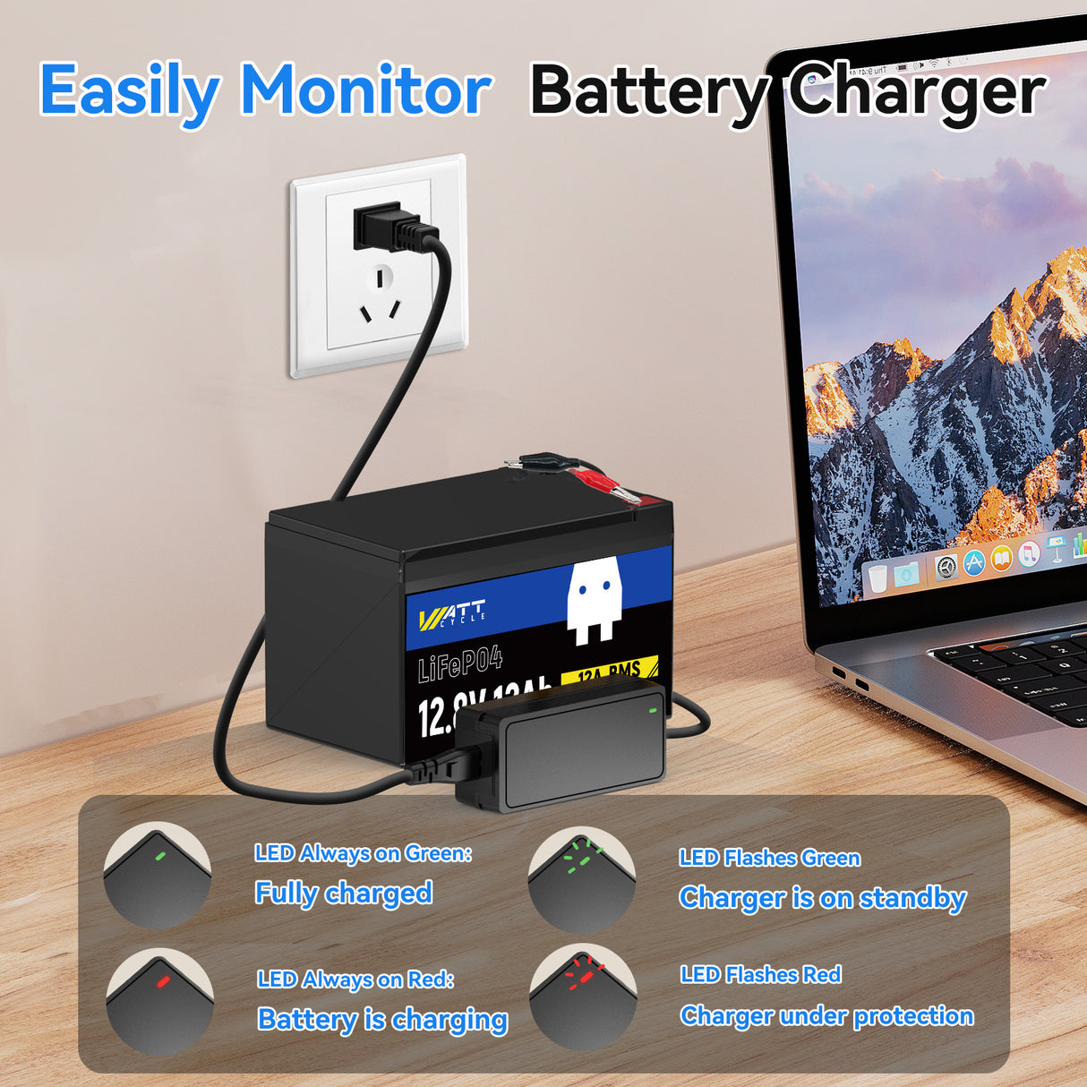 14.6V 5A Plastic Shell LiFePO4 Battery Charger