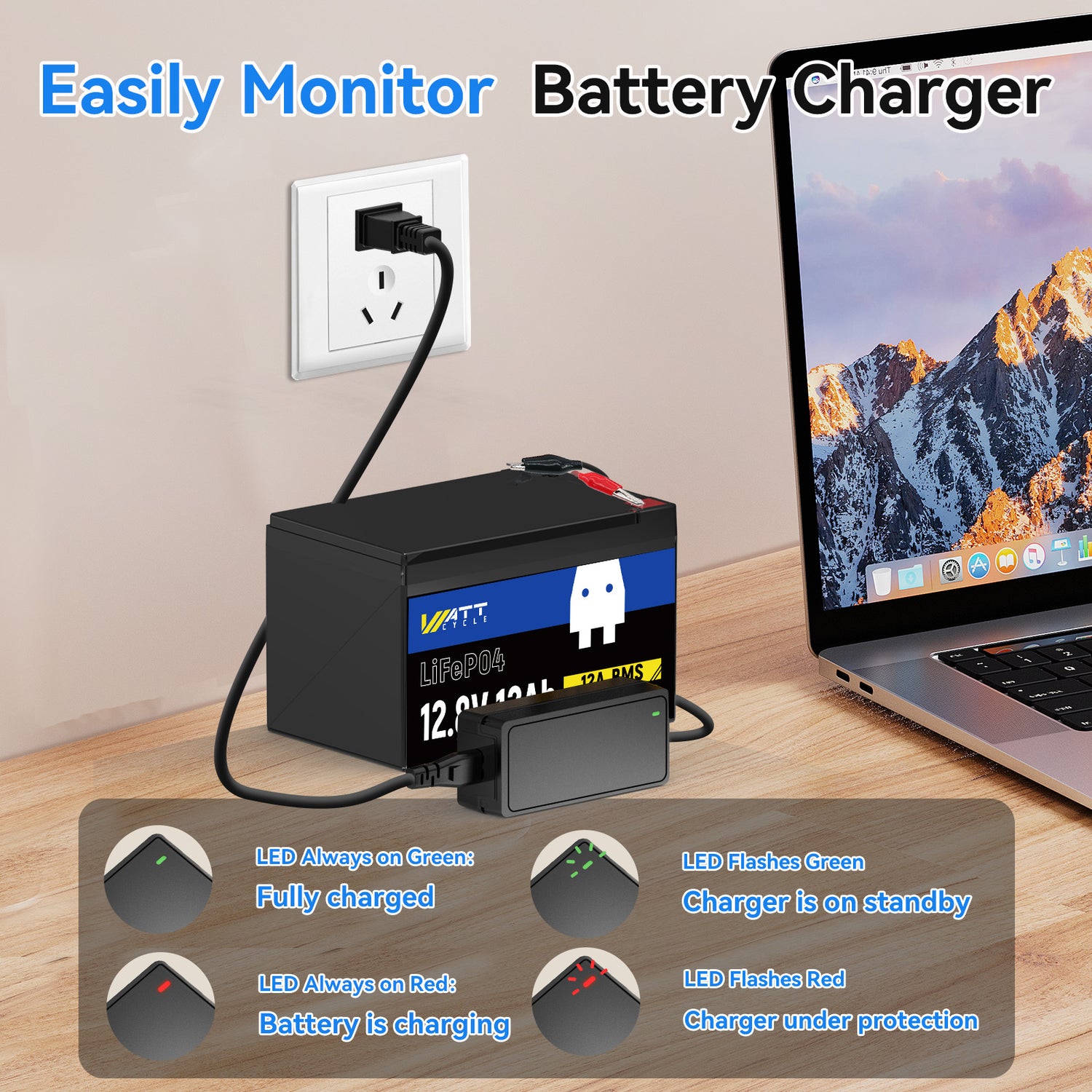 14.6V 5A Plastic Shell LiFePO4 Battery Charger