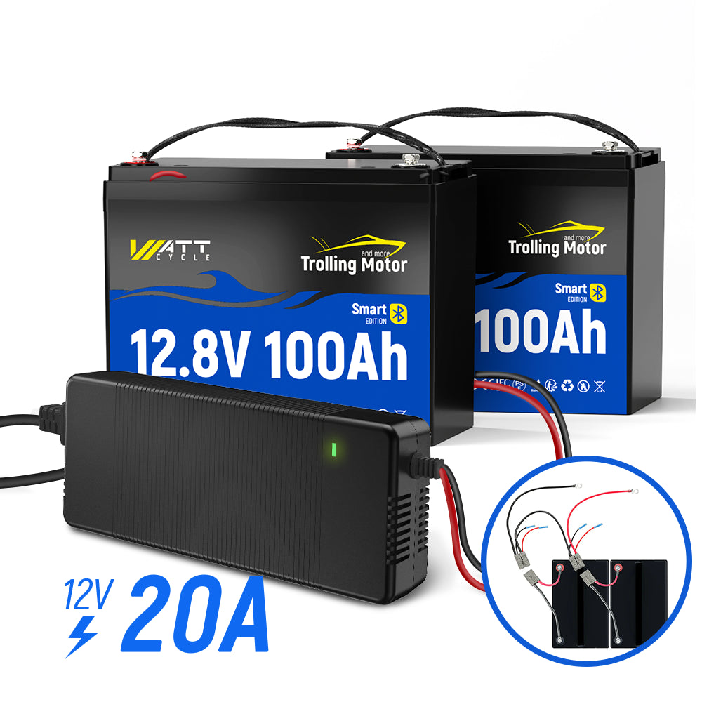 24V 100Ah LiFePO4 Battery for Trolling Motors Set