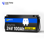 WattCycle 24V 100Ah LiFePO4 Battery with Low-Temp Protection for 30-70 lbs Trolling Motor