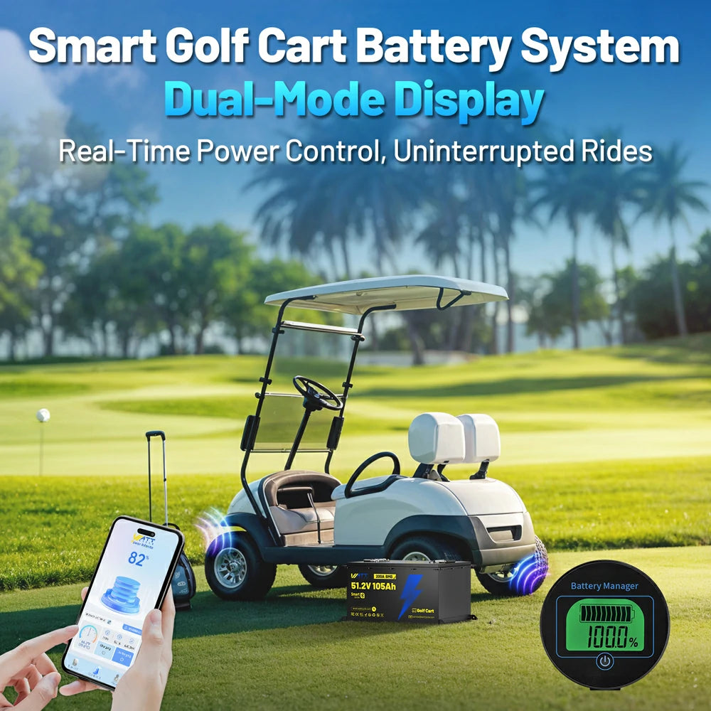 48V 105Ah Golf Cart Battery with Bluetooth Kit