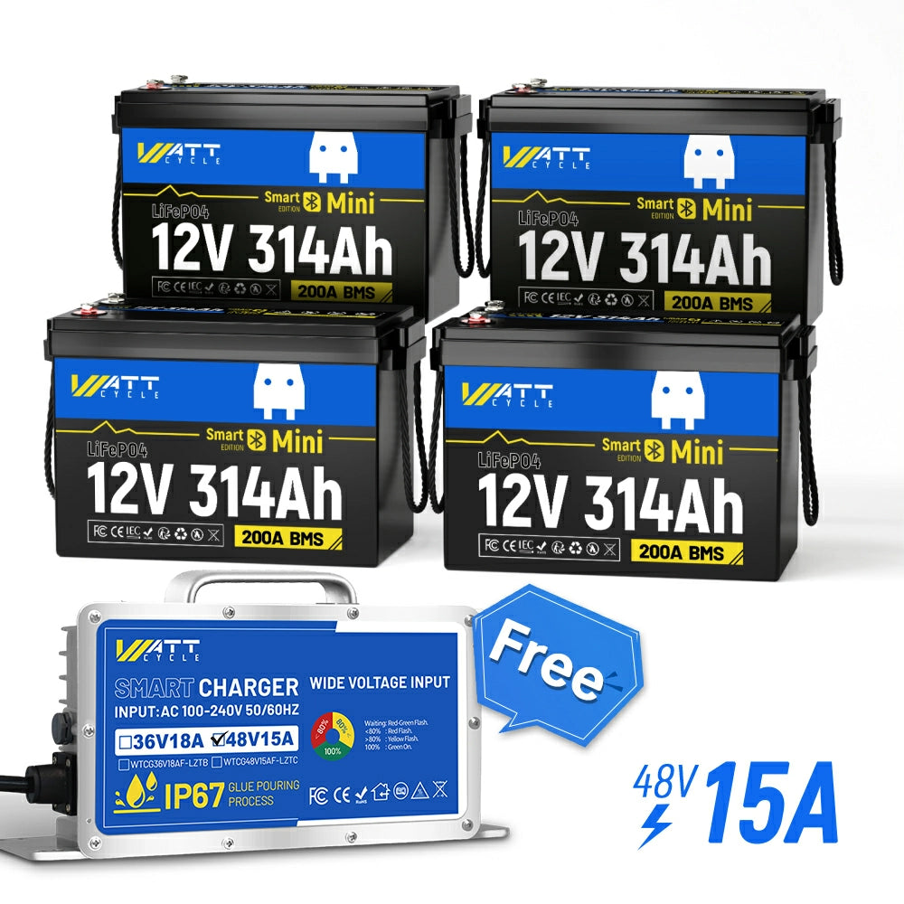 【Black Friday Early Access】Wattcycle 12V 314Ah Mini LiFePO4 Deep Cycle Battery