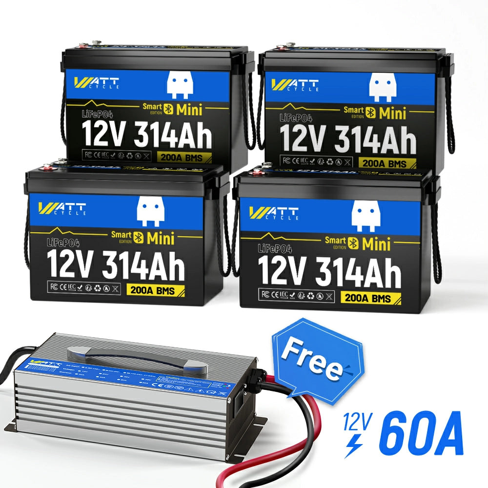 ⚡️Doorbuster: $399.99⚡️Wattcycle 12V 314Ah Mini LiFePO4 Deep Cycle Battery