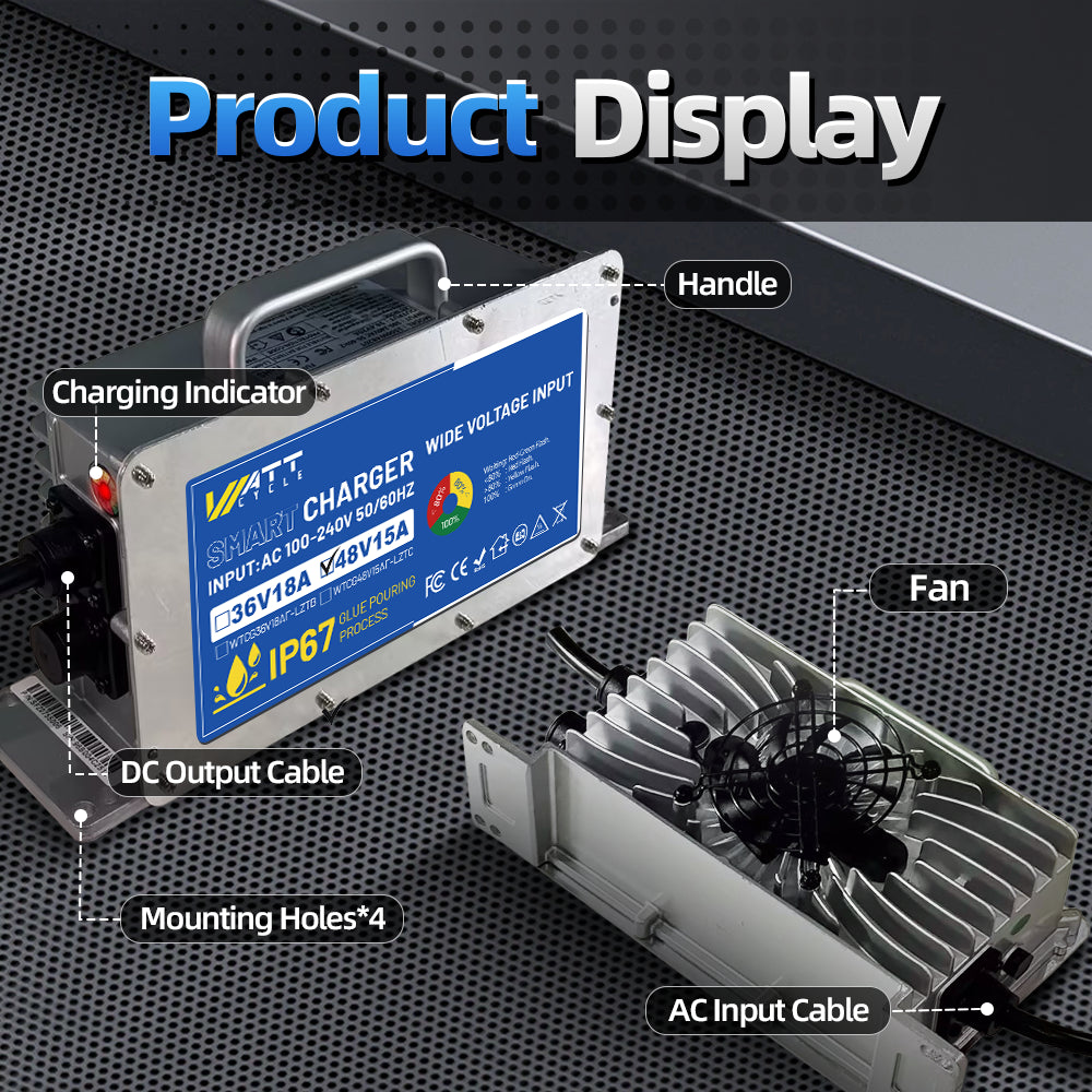 58.4V 15A Aluminum Shell LiFePO4 Battery Charger