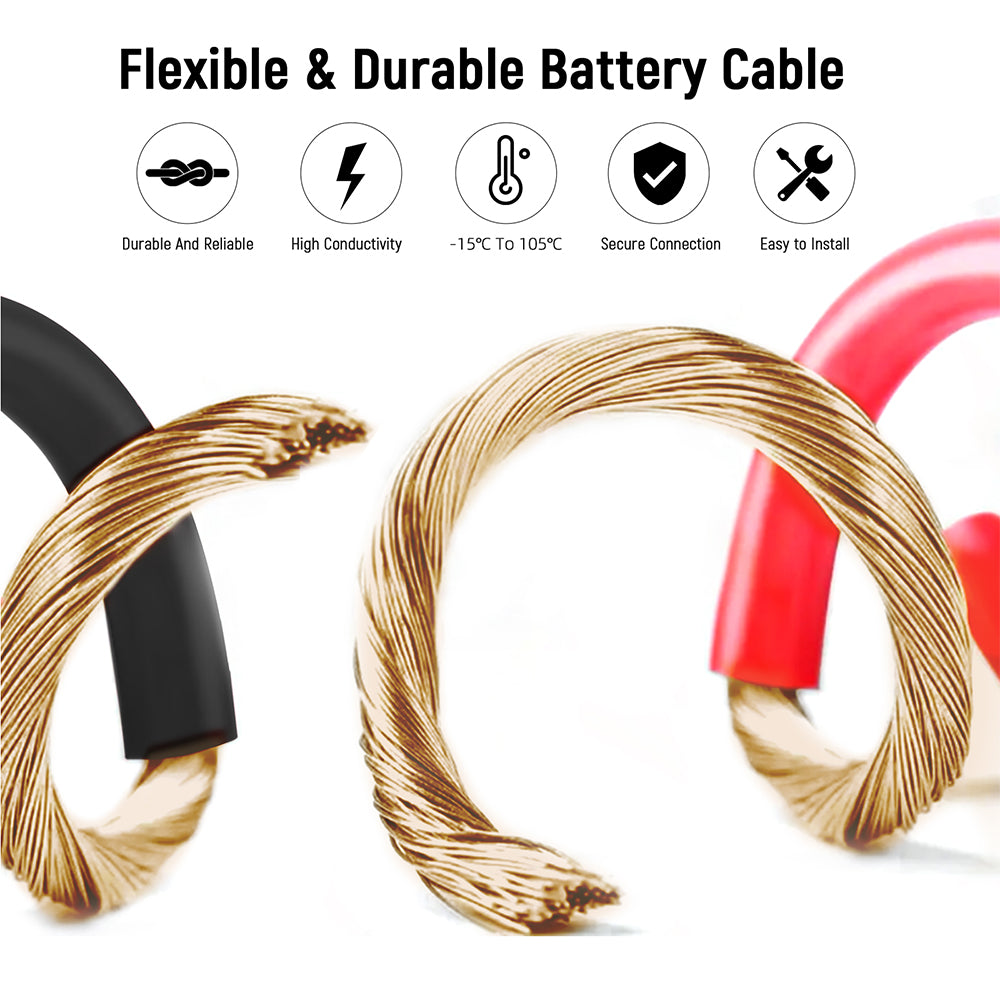 4AWG 11-Inch Battery Inverter Cable Set