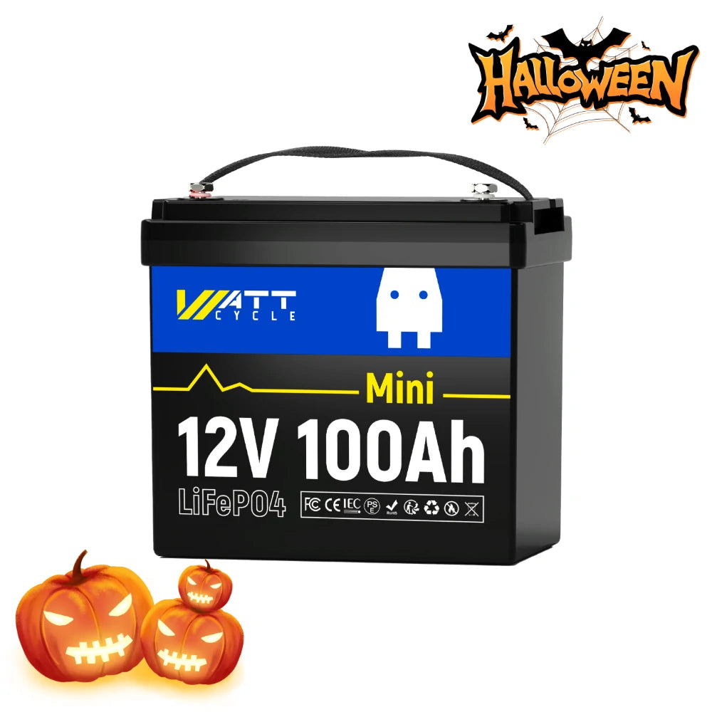 Wattcycle 12V 100Ah Mini Group 22NF LiFePO4 Battery for RVs and Trolling Motors