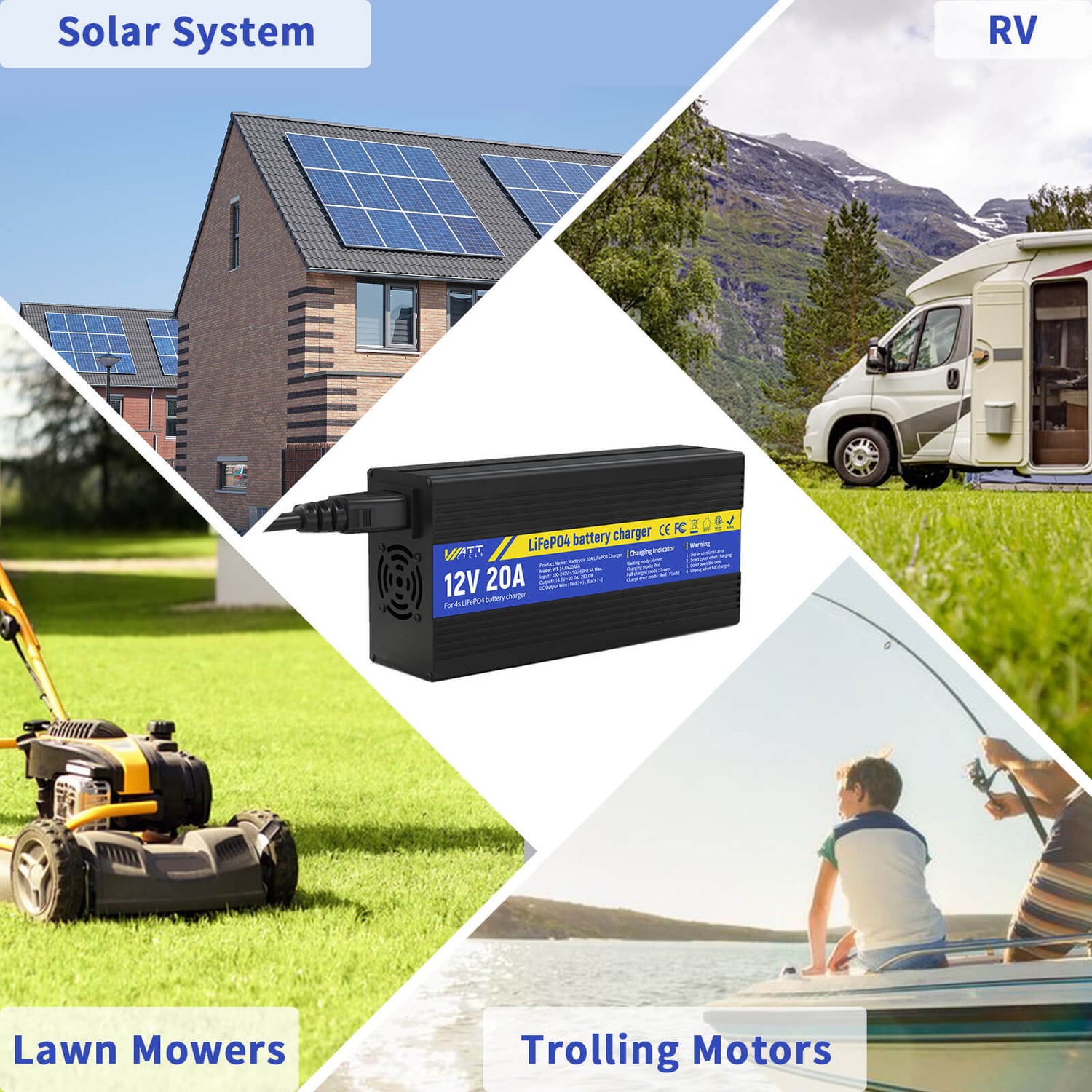 14.6V 20A Aluminum Shell LiFePO4 Battery Charger