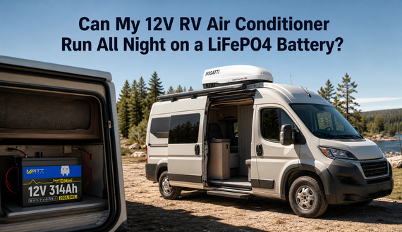 Can my 12V RV air conditioner run all night on a LiFePO4 battery?