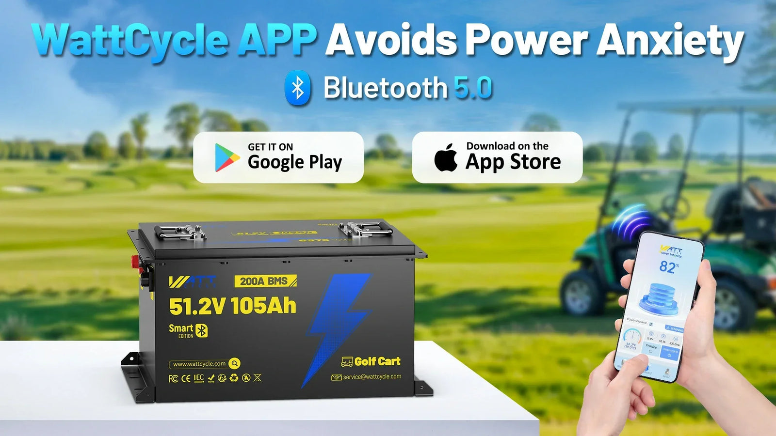Why the WattCycle 105Ah is Golf Cart Battery Endurance Redefined?