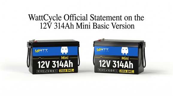 WattCycle Official Statement on the 12V 314Ah Mini Basic Version