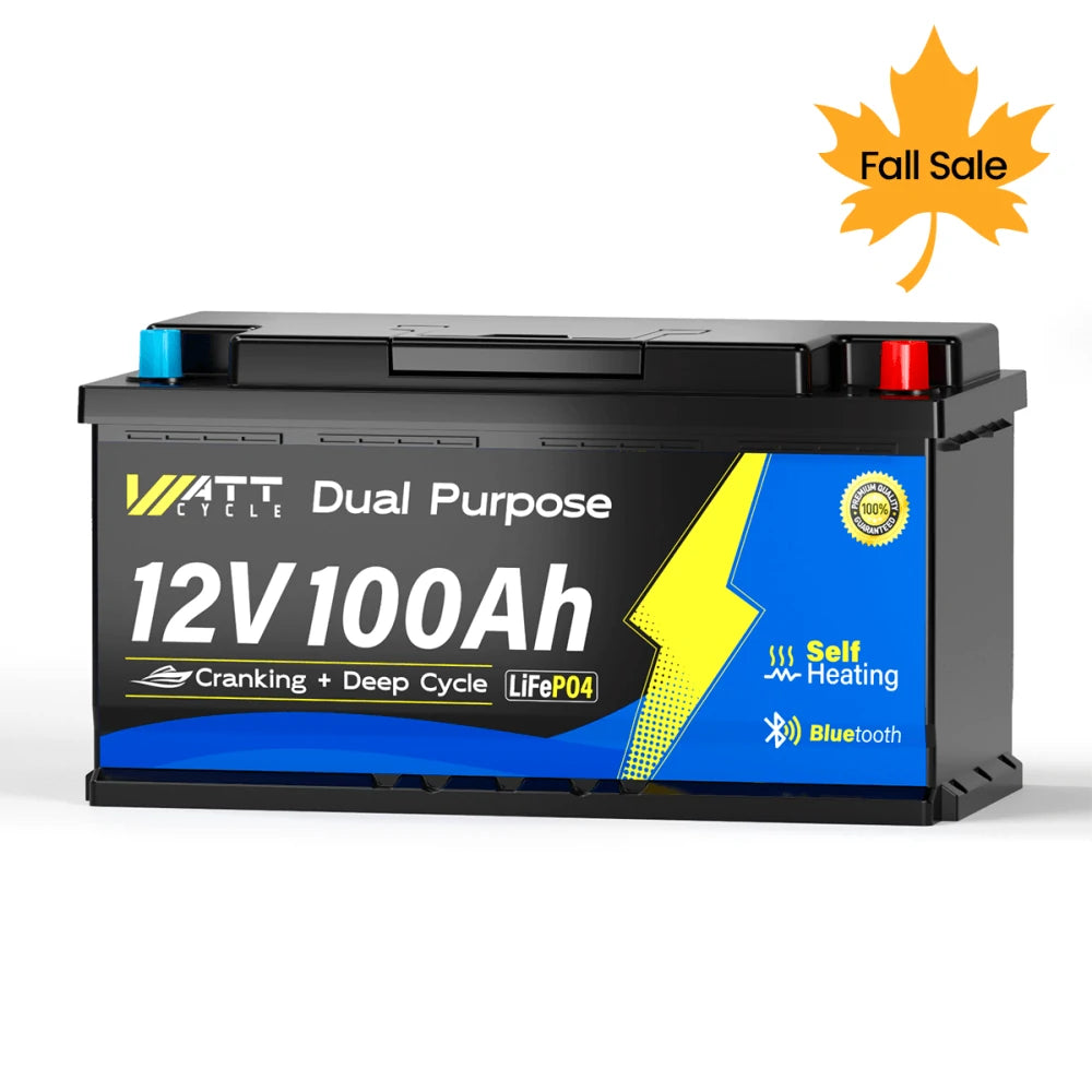 【🍂Autumn Deals】12V 100Ah 1200CCA Marine Cranking Battery with Bluetooth and Self-heating