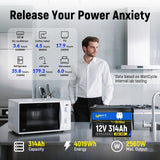 Wattcycle 12V 314Ah Mini Self-Heating & Bluetooth LiFePO4 Battery