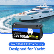 WattCycle 24V 100Ah LiFePO4 Battery with Low-Temp Protection for 30-70 lbs Trolling Motor