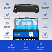 WattCycle 12V 100Ah Group 24 LiFePO4 Battery for RV Solar, Trolling Motor & Off Grid