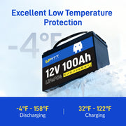WattCycle 12V 100Ah Group 24 LiFePO4 Battery for RV Solar, Trolling Motor & Off Grid
