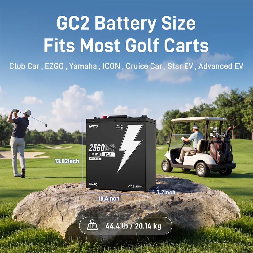 ⚡️Early Prime Day Price: $449⚡️ WattCycle 48V 50Ah Lithium Battery for Golf Cart & Lawn Mower