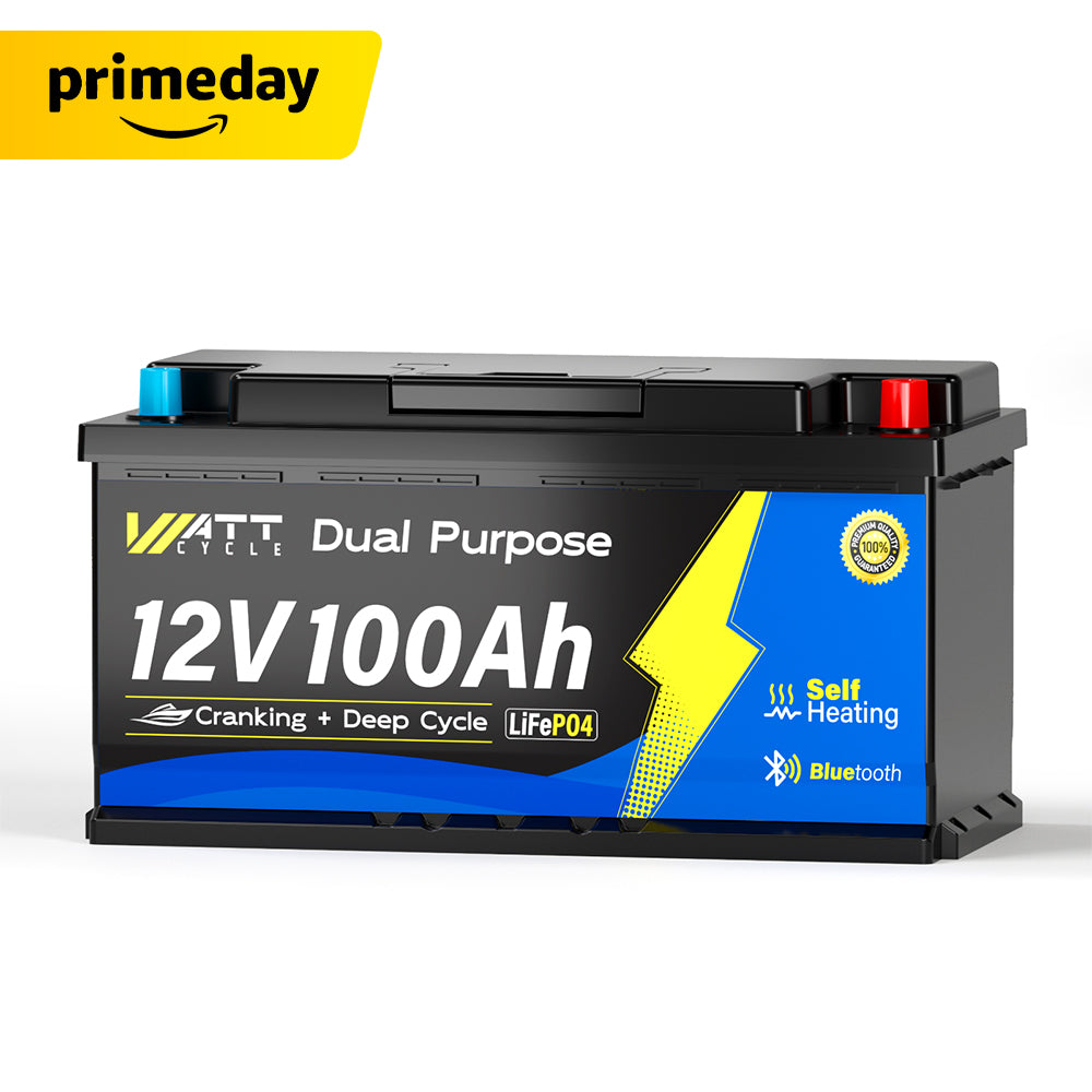 【⏰Prime Day】12V 100Ah 1200CCA Marine Cranking Battery with Bluetooth