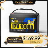 Wattcycle 12V 100Ah Pro Group 31 LiFePO4 Battery with 110A BMS Upgrade