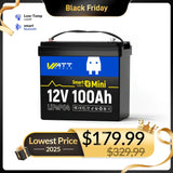 Wattcycle 12V 100Ah Mini Bluetooth LiFePO4 Battery Group 22NF Lightweight Compact Power