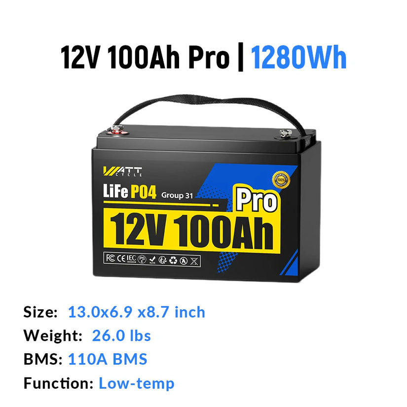 WattCycle Best 12V RV Lithium Batteries – Drop-In Replacements for Group 24 / 27 / 31