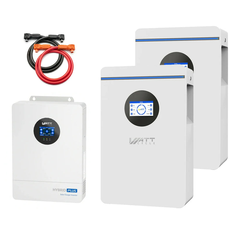 WattCyCle Dedicated 51.2V 100Ah Wall-Mount Battery - Dual-Head Quick-Connect Parallel Cable