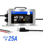 48V(58.4V) 25A Aluminum Shell LiFePO4 Battery Charger
