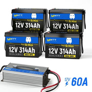 WattCycle 12V 314Ah Mini Bluetooth Lithium Deep Cycle Battery