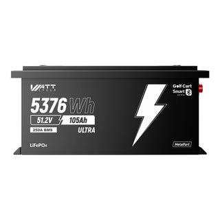 [Free Monitor] Wattcycle V2 48V 105Ah Golf Cart Bluetooth LiFePO₄ Lithium Battery – 250A BMS for High Torque & Hills
