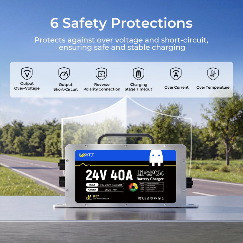 24V 40A LiFePO4 Battery Charger