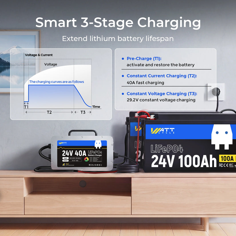 24V 40A LiFePO4 Battery Charger