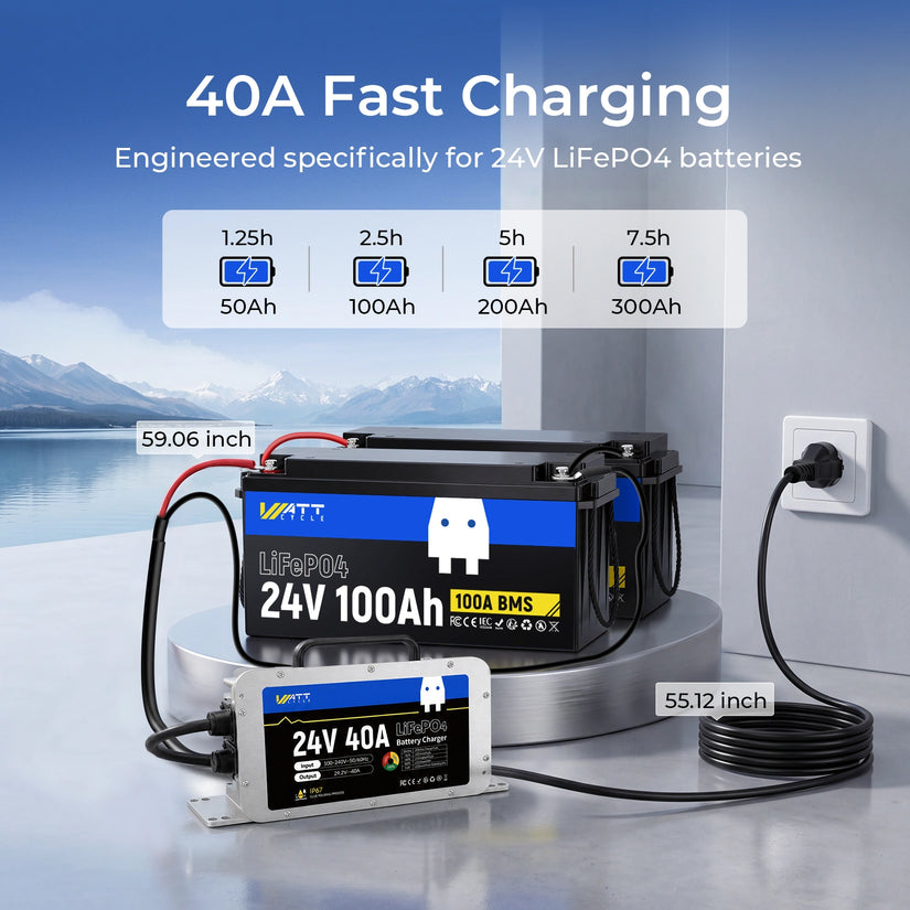 24V 40A LiFePO4 Battery Charger
