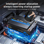 WattCycle 24V 314Ah Dual-Purpose LiFePO4 Battery for Heavy-Duty Vehicles With Bluetooth & Self-Heating