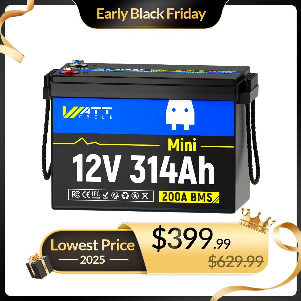 ⚡️Doorbuster: $399.99⚡️Wattcycle 12V 314Ah Mini LiFePO4 Deep Cycle Battery