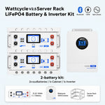 WattCycle V2.5 48V 100Ah Server Rack Lithium Battery and 12kW Split Phase Solar Inverter Bundle Kit