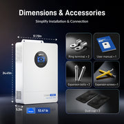 WattCycle V2 48V 12kW All-in-one Split Phase Hybrid Inverter - 120/240V, 24kW Dual MPPT, 250A Charger, Wi-Fi connection