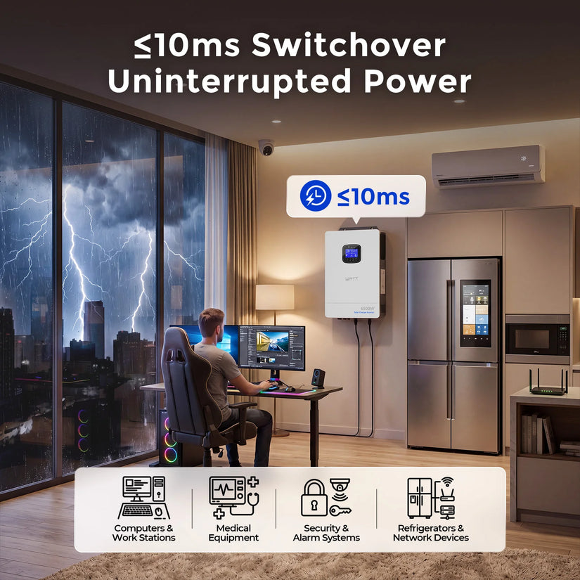 WattCycle 6500W 48V All-in-One Solar Inverter Charger | 9000W Dual MPPT