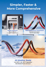 WattCyCle Dedicated 51.2V 100Ah Wall-Mount Battery - Dual-Head Quick-Connect Parallel Cable