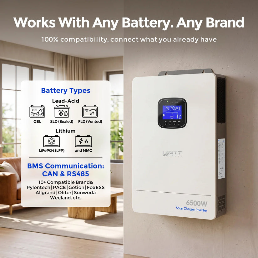 WattCycle 6500W 48V All-in-One Solar Inverter Charger | 9000W Dual MPPT