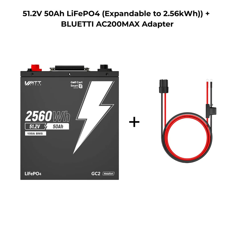 ⚡️Nuevo lanzamiento⚡️WattCycle WattLINK: cable de expansión para conectar una batería adicional de 48 V al PPS BLUETTI AC200MAX