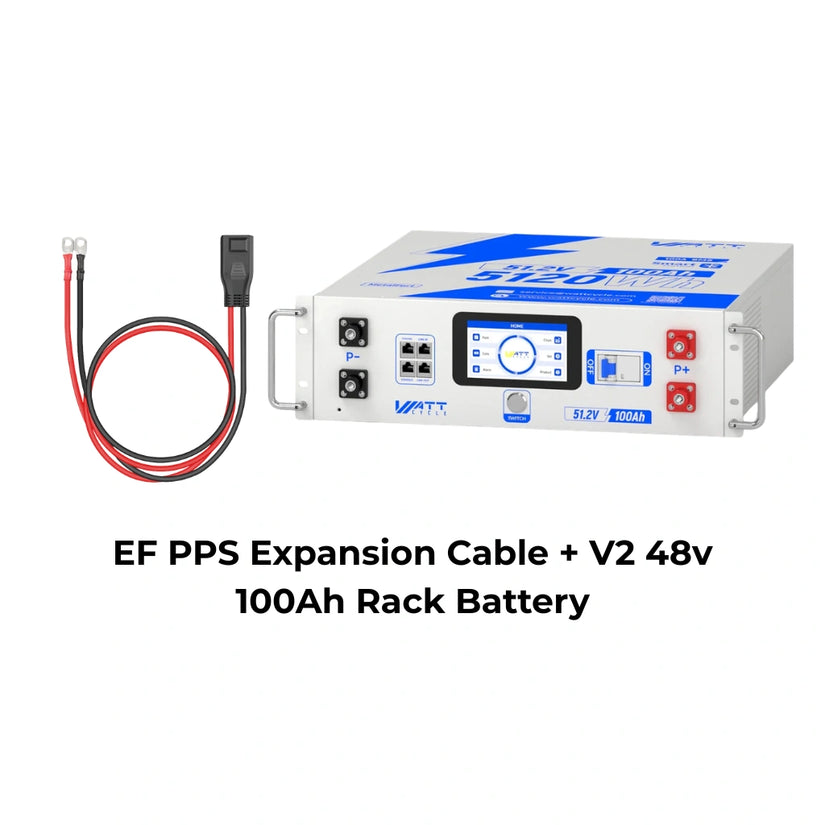V2 WattCycle 48V 100Ah LiFePO₄ Rack Battery – Active Balancing | LCD | Bluetooth | Smart Comms | UL 1973