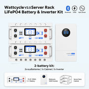 WattCycle V2.5 48V 100Ah Server Rack Lithium Battery and 12kW Split Phase Solar Inverter Bundle Kit