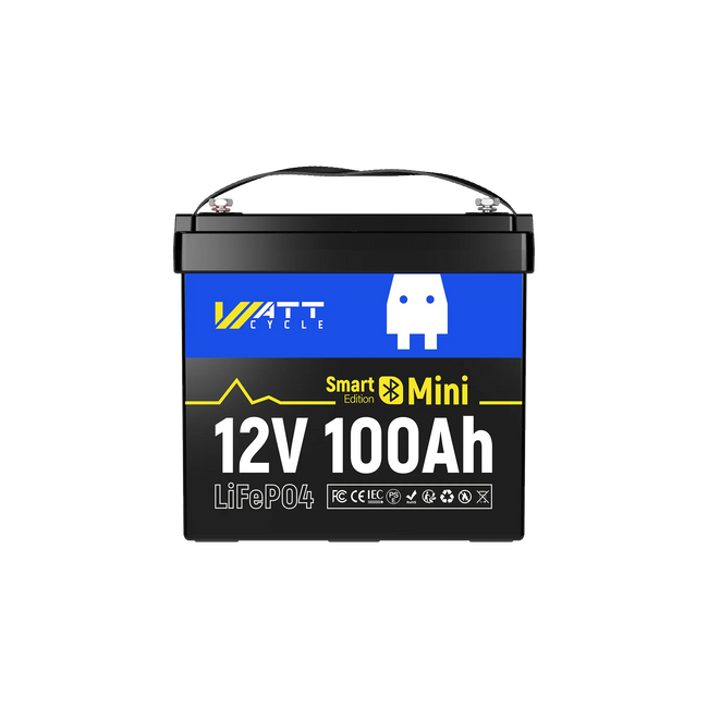 WattCycle 12V 100Ah Mini Bluetooth LiFePO₄ Battery Group 22NF Lightweight Compact Power