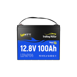 WattCycle 12V 100Ah TM Bluetooth LiFePO4 Battery with 120A BMS surge protection for 30-70lbs Trolling Motors