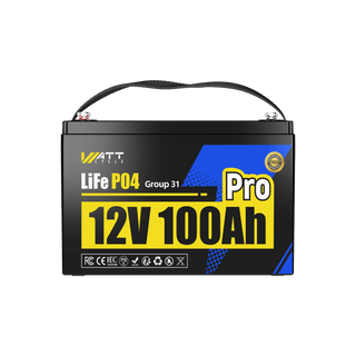 Wattcycle 12V 100Ah Group 31 Pro LiFePO4 Battery with 110A BMS